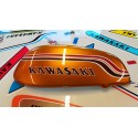kawasaki 750 h2 72 ,demi réservoir fibre coté gauche,taille réelle,pearl candytone gold
